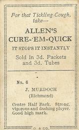 1933 Allen's League Footballers #6 Joe Murdoch Back